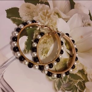 Earring Pearl Hoops